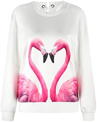 Fitmee Girls Lace-up Flamingo Print Baseball Jacket Coat Pink S