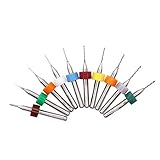 HOHXEN 0.1mm to 1.0mm Carbide PCB Rotary Tool Jewelry CNC Engraving Drill Bits Set, 10Pcs PCB Print Circuit Board Carbide Micro Drill Bits 1/8