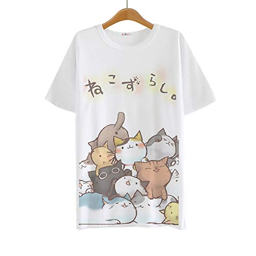 Life Star Women Summer Neko Atsume T Shirt Casual Tops