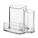 Modern Compact Clear 3 Compartment Office Supplies Desktop Organizer Caddy, Pencil Holder