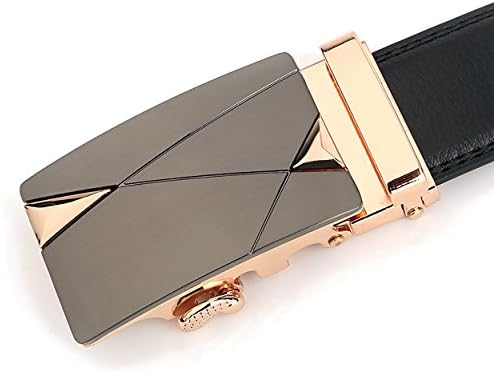 Sionview Men's Auto Lock Sliding Leather Belt