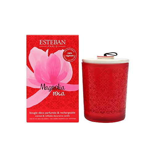 Esteban Magnolia Rose Decorative Candle Refillable 5.3 oz