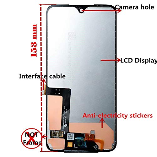 XR MARKET Compatible Motorola Moto G7 Screen Replacement, LCD Display Touch Digitizer Assembly Part for XT1962 XT1962-4 XT1962-5 with Glue, Screen Protector(Black)