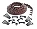 EasyFlex Decorative No-Dig Landscape Edging with Anchoring Spikes, 2.5 in. Tall Scalloped Top Garden Border with Woodgrain Texture, 100 Foot Kit, Red (3210RDE-100C)