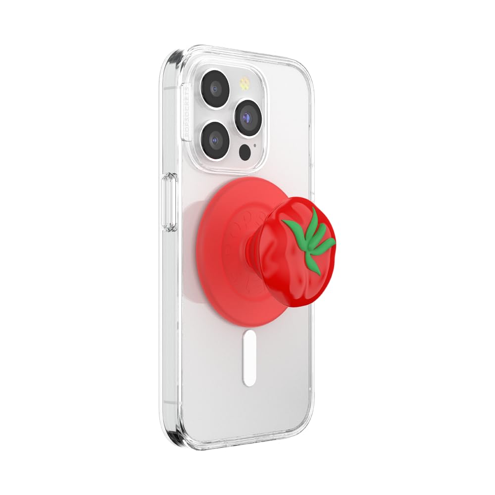 PopSockets PopGrip for MagSafe, Magnetic Phone Grip & Stand, Swappable Top, Secure Grip for iPhone MagSafe Cases, Kickstand for Hands-Free Viewing, Wireless Charging Compatible - Pomodoro