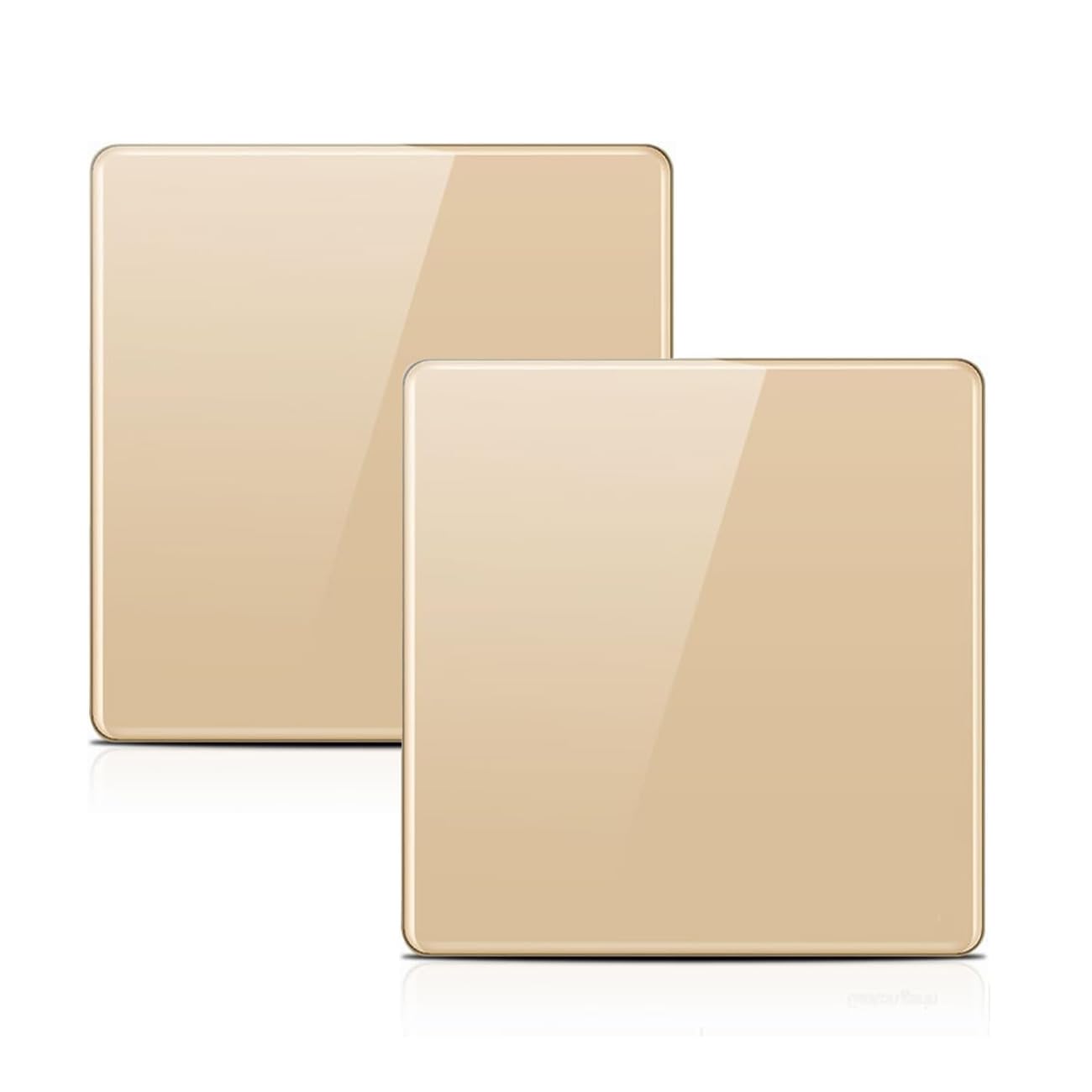 ZFQ 2 Pack 2-Way Big Rocker Button Switch, Modern Acrylic Crystal Glass Gold Wall Panel, Electrical Single Light Switch, 1 Gang 2 Way, 16A 250V — image 1