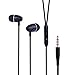 PWOW in-Ear Headphones with Mic Earphones Earbuds with Microphone Universal 3.5mm Stereo Earphones with Mic Volume Control for iPhone/Samsung/Computer Black