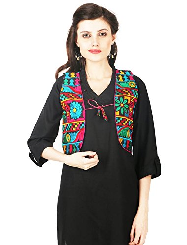 vastraa fusion women's ethnic short cotton jacket/waistcoat