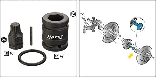 HAZET 2549-18/4 M18 Internal Serration Profile XZN Impact Socket Set - Multi-Colour - Image 3