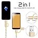 Miger 2Pack Multi USB Fast Charging Cable 4ft, 4-in-1 Charger Cord with Dual Lightning/Type-C/Micro-USB Connector for iPhone/Samsung Galaxy/Google Pixel/Sony/LG/Huawei/Tablets.