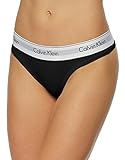 Calvin Klein Women's Modern Cotton Thong Panty, Black, Large