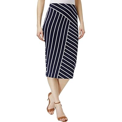Alfani Womens Printed Striped Pencil Skirt