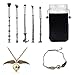 Wizard Wand Potter Makeup Brushes, 5 Set Eye Eyeshadow Blending Brushes Cosmetic Makeup Tool with Potter Necklace/Bracelet & Gift Bag