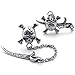 Jonline24h Mens Vintage Stainless Steel Pirate Skull Stud Earrings Set, 2pcs, Color Silver