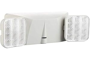 EXITLUX 1 Pack LED Emergency Lights with Battery Backup, Two Head Adjustable Commercial Emergency Lights, UL Listed, AC 120/277V, Hardwired Emergency Exit Light Fixtures for Business - 1 Pack(White)