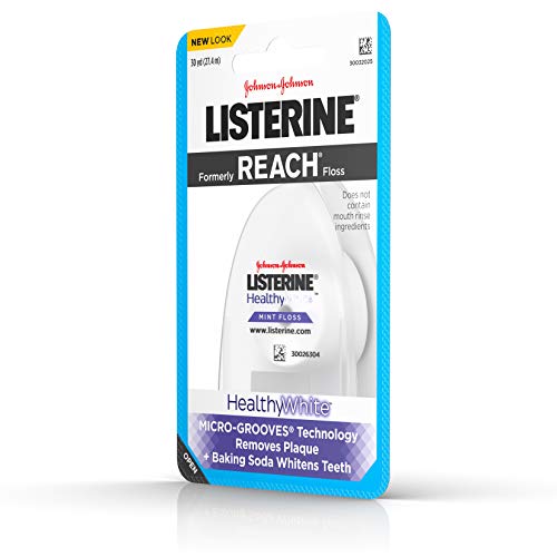 Listerine Healthy White, Interdental Floss with Baking Soda, Oral Care