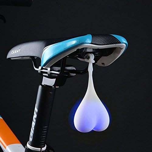 OUTHOME Waterproof Cycling Heart Shaped Bike Night Warning Taillight Bike Rear Light Bicycle Silicone Hanging LED Taillight for Cycling Backpack Gifts, Blue