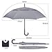 G4Free 52/62inch Wooden J Handle Golf Umbrella Windproof UV Protection Classic Stick Wedding Cane Umbrellas, Auto Open Cane Hook Handle (Gray, 52 inch)