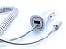 Samsung Galaxy S7 S6 Note 4 5 New White Car Charger - Dual USB Port 6 Foot Coiled Cord 5v / 2.4 Amp Compatible with Motorola LG HTC Samsung