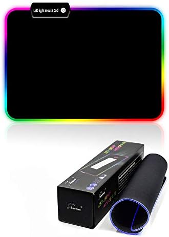 RGB Gaming Mouse Pad, 11.8 x 9.8 inch Glowing Led Extended Mousepad, Water-Resistant, Non-Slip Rubber Base Computer Keyboard Mouse Mat for PC Gaming, Office (M)