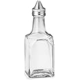 6-Ounce Salad Olive Oil/Vinegar Dispenser, Square Glass Cruet with Stainless Steel Pourer