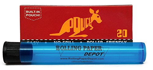 Pouch Brand Eazy to Roll Cigarette Rolling Papers (1 Pack) with Rolling Paper Depot Doob Tube