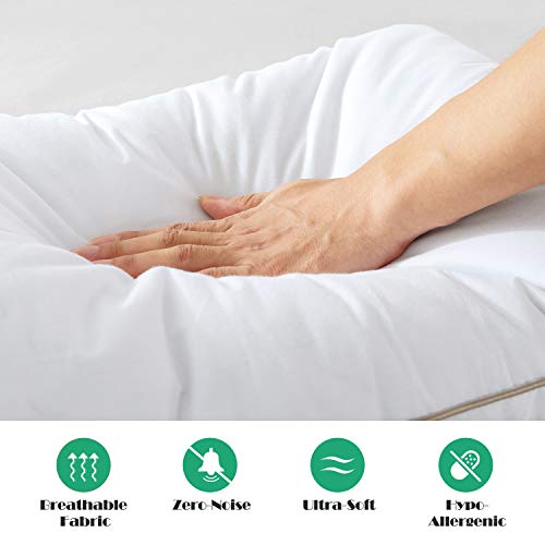 Yalamila Goose Feathers and Down Pillow for Sleeping (2Pack) Cotton