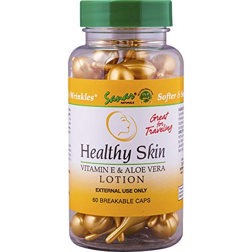 Healthy Skin Vitamin E Lotion with Aloe Vera Gel Face Serum Capsules Reduce Wrinkles and