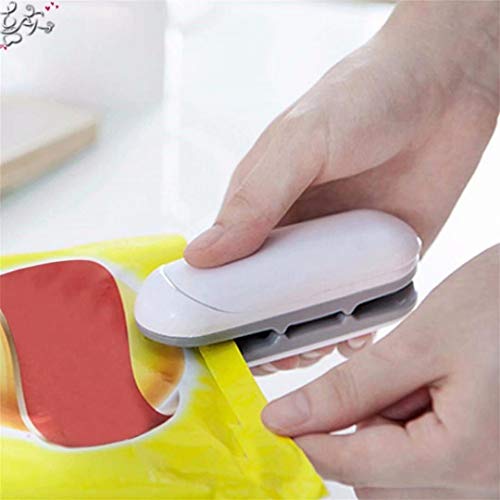 TMROW Mini Sealing Machine Heat Impulse Sealer Bags Capper Plastic Food Snack Storage Seal Sealing Bag Clips Portable Hand Pressure