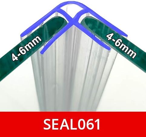 Vertical Corner Shower or Bath Screen Door Seal | Fits 4, 5 or 6mm ...