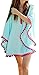 Women's Beachwear Cover-up Tunic Pom Pom Trim Cover up Blue OS