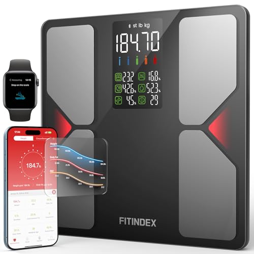 FITINDEX Smart Scale BMI Body Fat Muscle