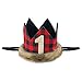Aiernuo Lumberjack Baby Crown, Fuax Fur Lumberjack Crown for Baby First Christmas Baby First Birthday Camping Lumberjack Themed Birthday Party Supplies Red