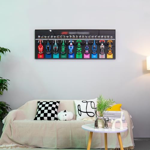 NOVDA Frame Compatible with Speed Champions F1, 10 in 1 77242-77251 Models Wall Display, 110 x 40 cm Wall Picture Ideal for Living Room and Office Showroom (Models Not Included)