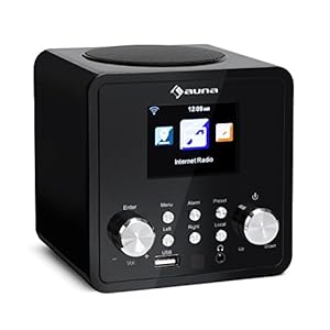 auna IR-120 – internetradio, digitale radio, WLAN-radio, USB- en AUX-aansluiting, wekker, sleeptimer, weerdisplay…