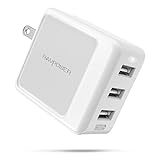 USB Wall Charger RAVPower 3-Port 30W Travel Charger Multi Port USB Charger, Charging Adapter, Compatible Xs XS Max XR X 8 7 Plus, iPad Pro Air Mini, Galaxy S9 S8 Note 8 and More (White)