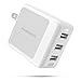 USB Wall Charger RAVPower 3-Port 30W Travel Charger Multi Port USB Charger, Charging Adapter, Compatible Xs XS Max XR X 8 7 Plus, iPad Pro Air Mini, Galaxy S9 S8 Note 8 and More (White)