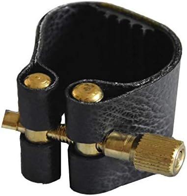 Sax Ligature Black Leather Ligature for Alto Saxophone Ligature Bakelite Mouthpiece