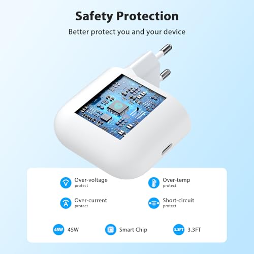45W Charger for Google Pixel 10a 9a with 6A USB C to C Cable 1M Fast USB-C Charger Adapter with Cable for Google Pixel 10 9 Pro XL Fold 8 Pro 7Pro 9a 8a 7a 6a 6Pro 5 5a 4 4a 4XL 3a XL 3 2XL