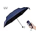 Travel Compact Umbrella Extra Light Mini Parasol Sunblock and Anti-Rain UPF50+ - Fits Men & Women, Easy to Put in Purse (Navy Blue-Round)