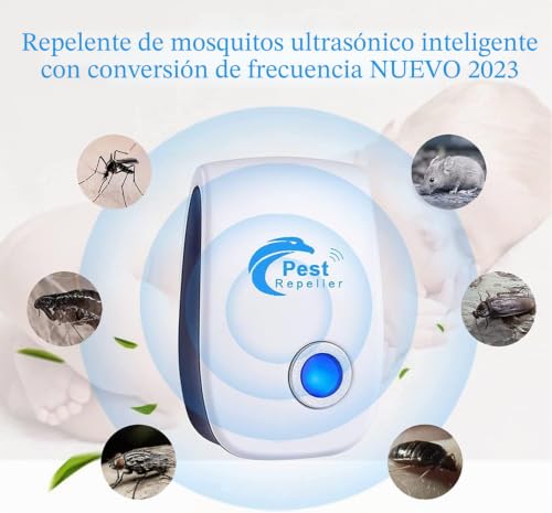 Ultrasonic Mosquito Repeller, 6 Pack Electronic Mosquito Repellent Pest Control, Ultrasonic Pest Repeller for Anti Mosquito, Flies, Mice, Cockroaches, Spiders, Rodents