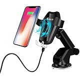 TOFOCO Qi Wireless Charger Car Mount w/Automatic Gravity Operated Phone Gripper, Fast Charging Compatible with Samsung Galaxy S9 Plus/S9, S8 Plus/S8, S7/S7 Edge, Note 9/8/5 and More(Black)