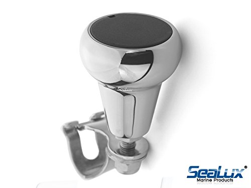 SeaLux Marine Boat Steering Wheel Turning/Control Knob/Suicide Knob -1-3/4" Grip knob with Plastic Cover 316 Marine Stainless Steel for Destroyer Wheel (Large) for Oval Rail ONLY