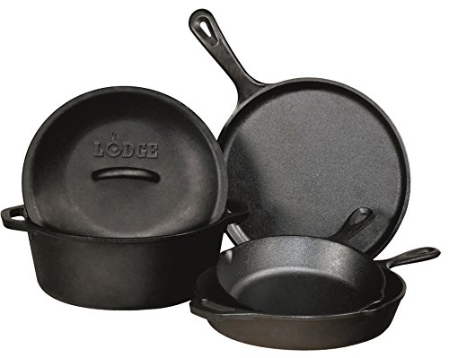 Lodge L2SP3 Cast Iron Serving Pot, Pre-Seasoned, 2-Quart,Black