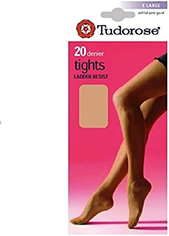 3, 6, 12 Pairs Tudorose 20 Denier Run Ladder Resist Tights M, L, XL 8 Colours With Gusset on Larger Sizes