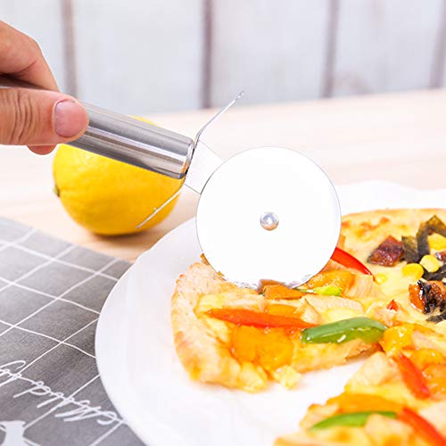 3Pcs Pizza Cutter Wheel Set, TBWHL Double Wheel Pizza Accessories Knife Pastry Pasta Dough Crimper Kitchen Pizza Tools Utensils Premium Stainless Steel - Thumbnail 5