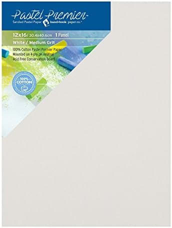 Pastel Premier Sanded Pastel Paper Conservation Panel, Medium Grit, 12X16 inches, White, 1 Panel