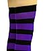 ToBeInStyle Women's Wide Vertical Striped Thigh Hi Stockings - One Size - Black w/Purple Stripes