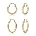 Hoop Earrings for Women, Teardrop Hoops Earrings,Gold Hoop Earrings Set,2 Pairs Hypoallergenic Loop Earrings