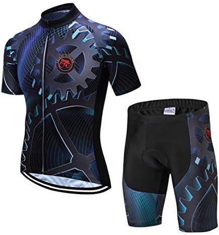 Sportswear Cycling Jersey Shorts sets Bike clothing bicycle top Bottom Men MTB Jersey Suits Breathable black Blue Summer Size M